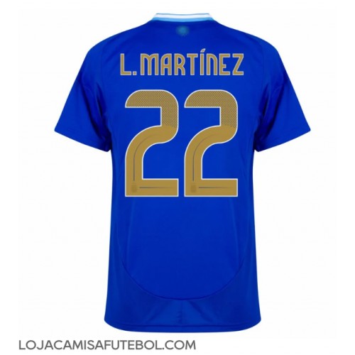 Camisa de Futebol Argentina Lautaro Martinez #22 Equipamento Secundário Copa America 2024 Manga Curta